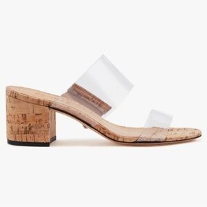 SCHUTZ Clear Cork Block Heel Victorie Heels